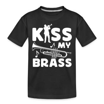Le trompettiste Pun Kiss My Brass - T-shirt bio Premium Enfant - noir - Devant