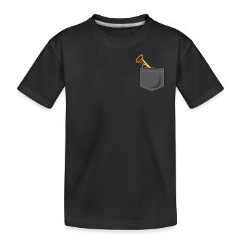 Trumpet Player Pocket - Kinder Premium Bio T-Shirt - Schwarz - Vorne