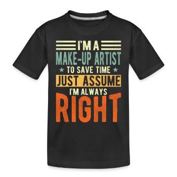 Make-up artist - Kids' Premium Organic T-Shirt - black - Front