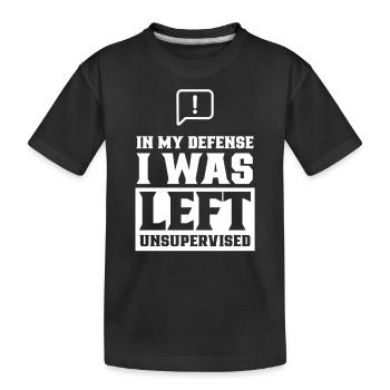 Laissé sans surveillance pour ma défense - T-shirt bio Premium Enfant - noir - Devant