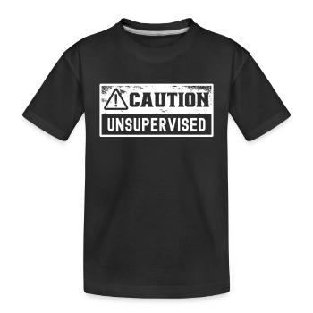 Attention sans surveillance sans surveillance Sarcastique non supervisé - T-shirt bio Premium Enfant - noir - Devant