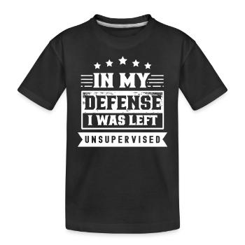 Laissé sans surveillance pour ma défense - T-shirt bio Premium Enfant - noir - Devant