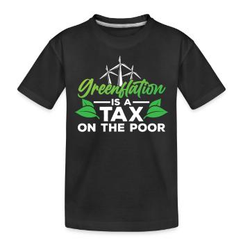 L’inflation verte est une taxe pour les pauvres Vert - T-shirt bio Premium Enfant - noir - Devant