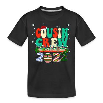 Cousin Crew 2022 Famiy passender Weihnachtspyjama - Kinder Premium Bio T-Shirt - Schwarz - Vorne
