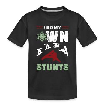 snowboard stunt - Kinder Premium Bio T-Shirt - Schwarz - Vorne
