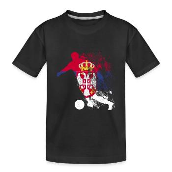 National team Serbia Football World Cup - Kids' Premium Organic T-Shirt - black - Front