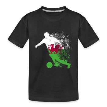 Wales National Team World Cup - Kids' Premium Organic T-Shirt - black - Front