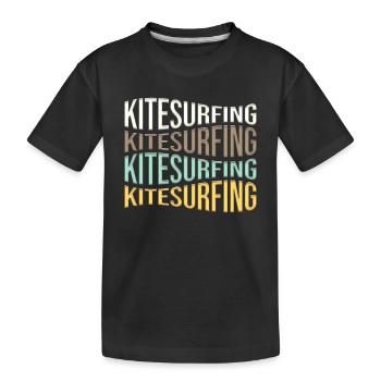 kite surfen - Kinder Premium Bio T-Shirt - Schwarz - Vorne