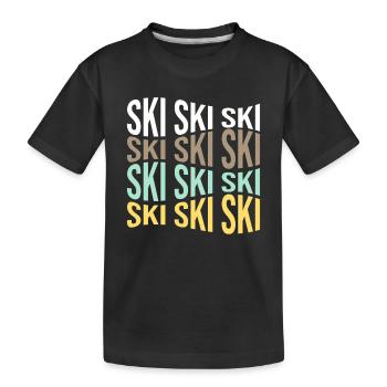 ski - Kids' Premium Organic T-Shirt - black - Front