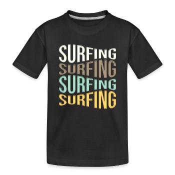 Surfing - Kids' Premium Organic T-Shirt - black - Front