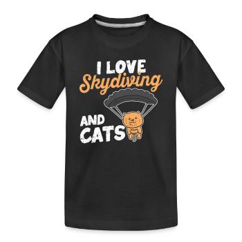 Drôles de parachutistes Kitten Parachute - T-shirt bio Premium Enfant - noir - Devant