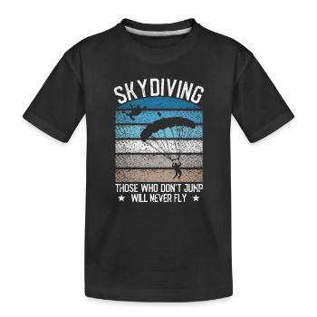 Skydiving Skydiving Parachuting - Kids' Premium Organic T-Shirt - black - Front