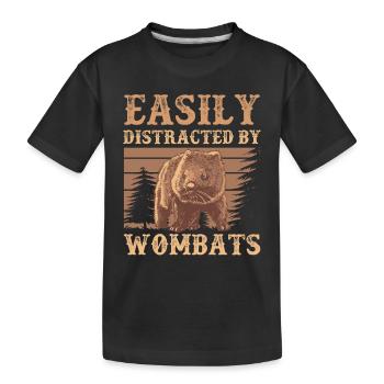 Distrait par Wombat Australia Marsupial - T-shirt bio Premium Enfant - noir - Devant