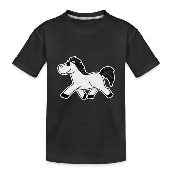 Horse Horses Domestic Horse - Kids' Premium Organic T-Shirt - black - Front