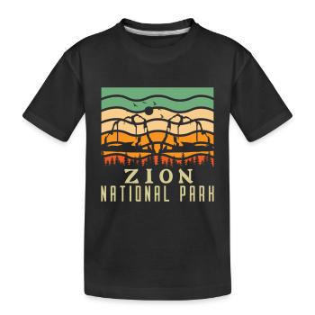 Parc national de Zion Utah Randonnée Camping en plein air - T-shirt bio Premium Enfant - noir - Devant