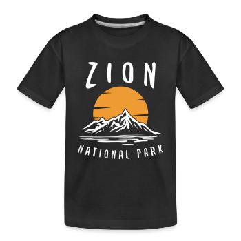 Parc national de Zion Utah Randonnée Camping en plein air - T-shirt bio Premium Enfant - noir - Devant