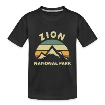 Parc national de Zion Utah Randonnée Camping en plein air - T-shirt bio Premium Enfant - noir - Devant