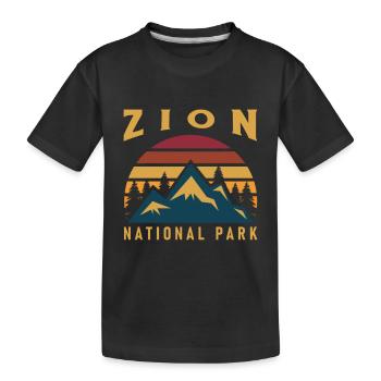 Parc national de Zion Utah Randonnée Camping en plein air - T-shirt bio Premium Enfant - noir - Devant