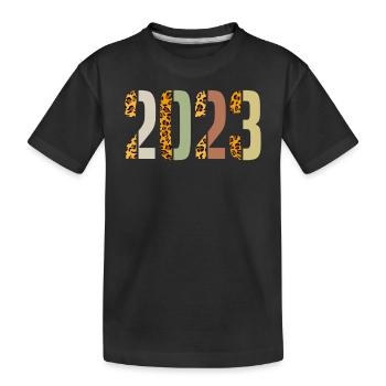 Nouvel An coloré 2023 - T-shirt bio Premium Enfant - noir - Devant