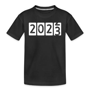 Year 2022 to 2023 - Kids' Premium Organic T-Shirt - black - Front