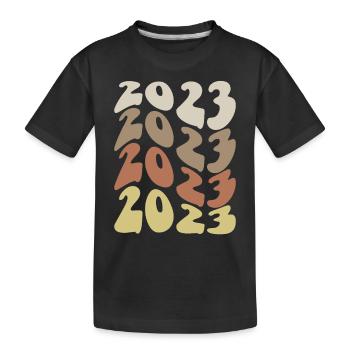 2023 in four colours - Kids' Premium Organic T-Shirt - black - Front