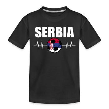 Serbien Fußball - Kinder Premium Bio T-Shirt - Schwarz - Vorne