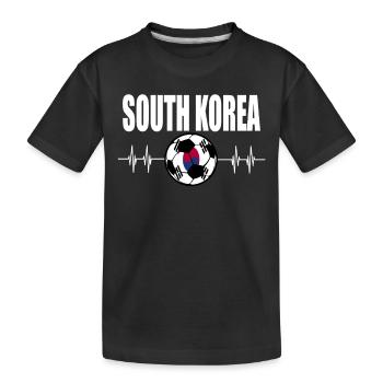 South Korea Football - Kids' Premium Organic T-Shirt - black - Front