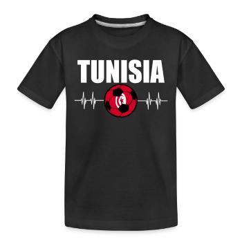 Tunesien Fußball - Kinder Premium Bio T-Shirt - Schwarz - Vorne