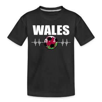 Pays de Galles de football - T-shirt bio Premium Enfant - noir - Devant