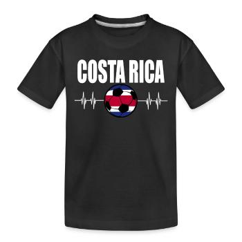 Costa Rica Soccer - Kids' Premium Organic T-Shirt - black - Front