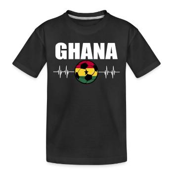 Ghana Fußball - Kinder Premium Bio T-Shirt - Schwarz - Vorne