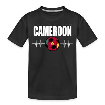 Kamerun Fußball - Kinder Premium Bio T-Shirt - Schwarz - Vorne