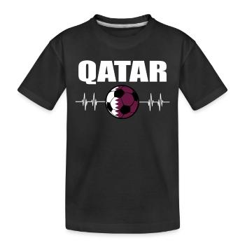 Qatar Football - Kids' Premium Organic T-Shirt - black - Front