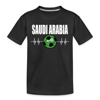 Saudi-arabien Fußball - Kinder Premium Bio T-Shirt - Schwarz - Vorne
