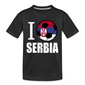Serbien Fußball - Kinder Premium Bio T-Shirt - Schwarz - Vorne