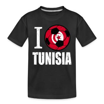 Tunesien Fußball - Kinder Premium Bio T-Shirt - Schwarz - Vorne