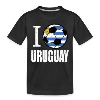 Uruguay Football - Kids' Premium Organic T-Shirt - black - Front