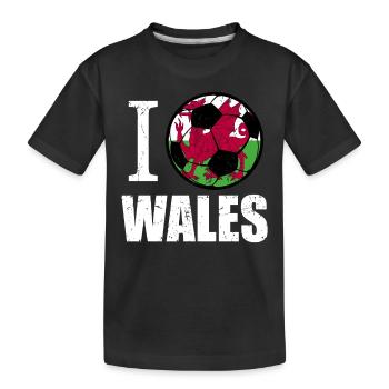 Pays de Galles de football - T-shirt bio Premium Enfant - noir - Devant