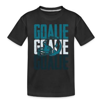 Ice Hockey Goalie Quote - Kids' Premium Organic T-Shirt - black - Front