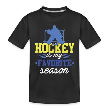 Ice Hockey Season - Kids' Premium Organic T-Shirt - black - Front