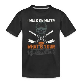 Ice Hockey Superpower - Kids' Premium Organic T-Shirt - black - Front