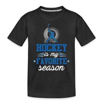 Ice Hockey Season - Kids' Premium Organic T-Shirt - black - Front
