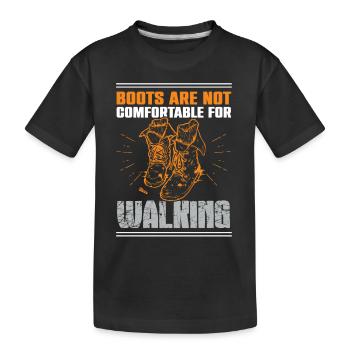 Motorcycle Boots Biker - Kids' Premium Organic T-Shirt - black - Front