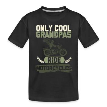 Motorcycle Grandfather - Kids' Premium Organic T-Shirt - black - Front
