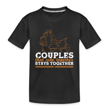 couples de motards disant couple - T-shirt bio Premium Enfant - noir - Devant