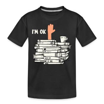 Lire des livres - T-shirt bio Premium Enfant - noir - Devant