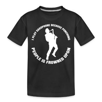 Saxophone Instrument Saxophone Music Saxophonist - Kids' Premium Organic T-Shirt - black - Front