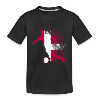 National team Denmark Football World Cup - Kids' Premium Organic T-Shirt - black - Front