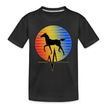 Pferd - EKG - Kinder Premium Bio T-Shirt - Schwarz - Vorne