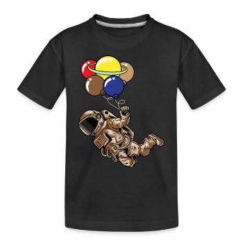 Spaceman Moon Planets Astronaute Space Balloons - T-shirt bio Premium Enfant - noir - Devant
